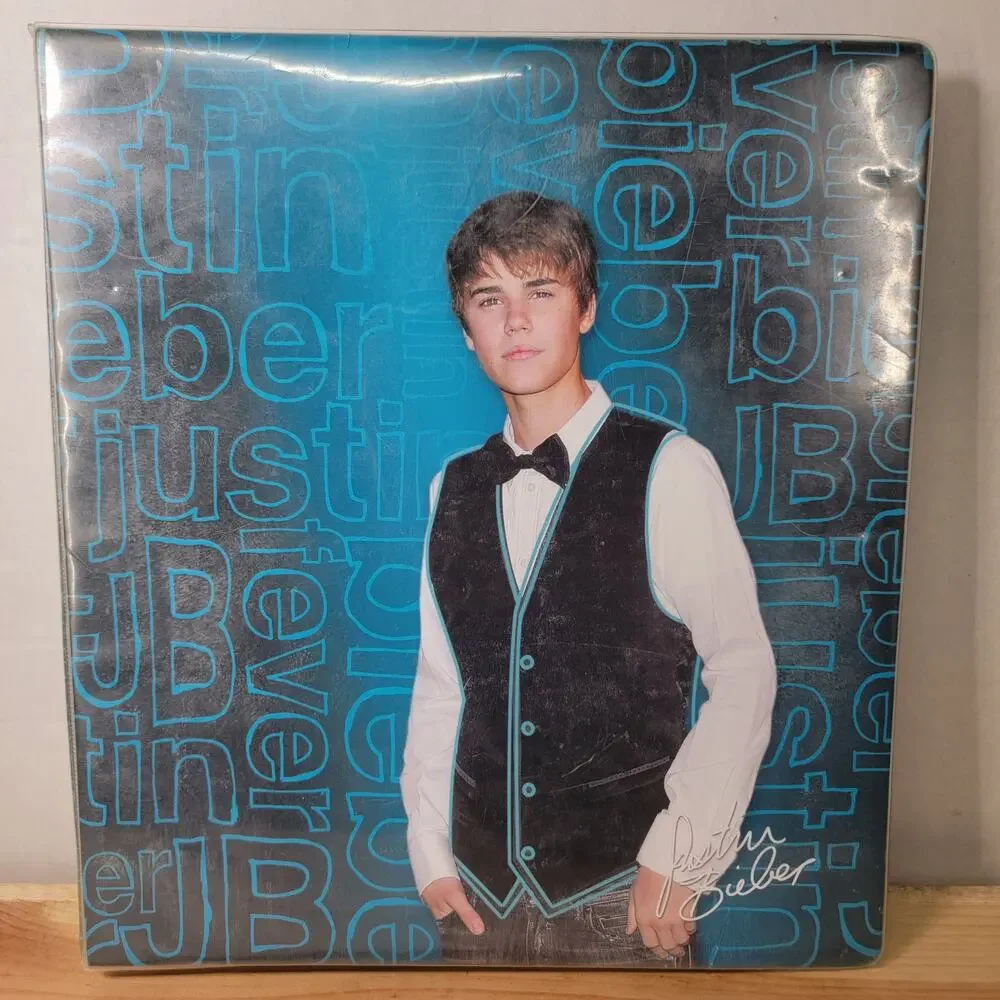 Justin Bieber Blue Binder w/ Dividers & Journal